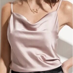 NEW Mi Jong Lee rose silk satin cami Size 4 $605 GORGEOUS Tags Quiet Luxury USA